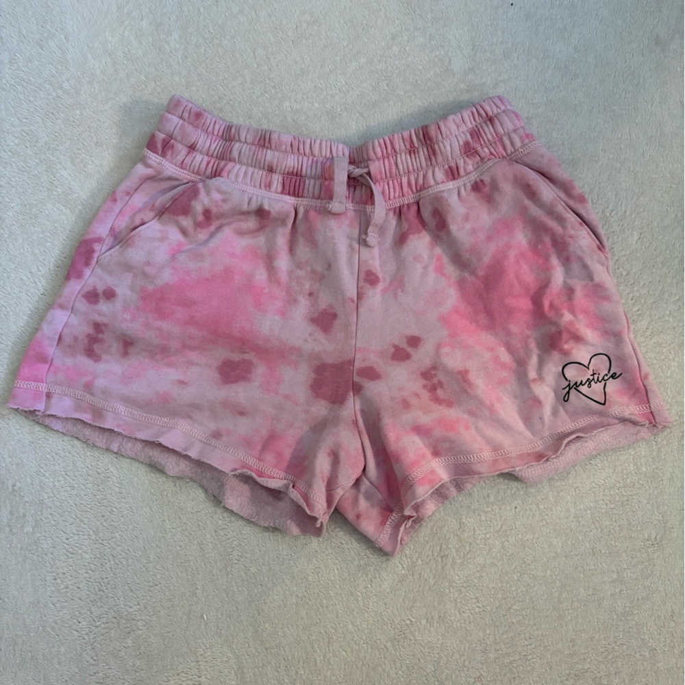 Tie-dye justice pink summer shorts